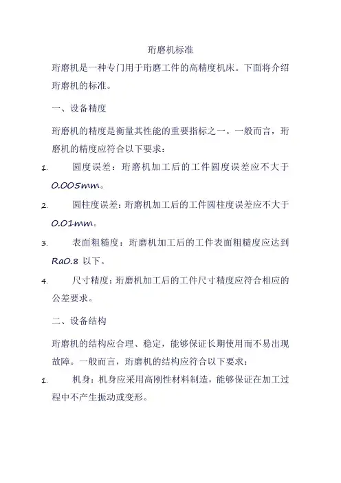 珩磨机标准