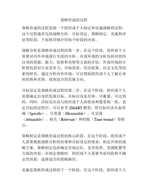 策略形成的过程