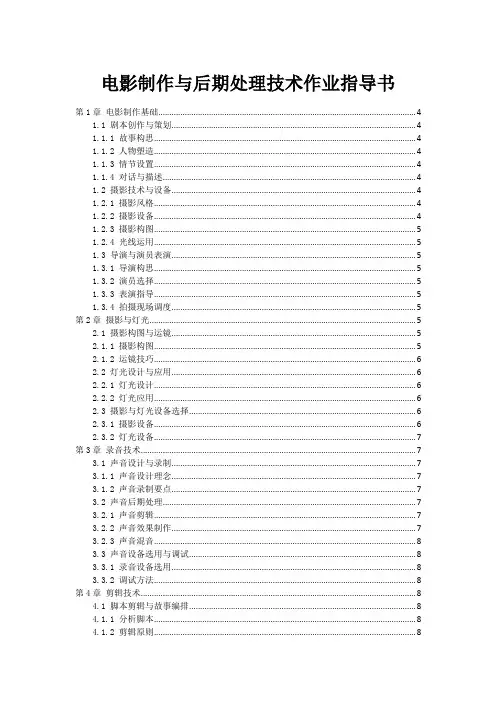 电影制作与后期处理技术作业指导书