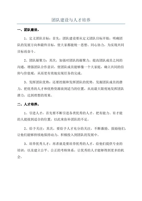 团队建设与人才培养