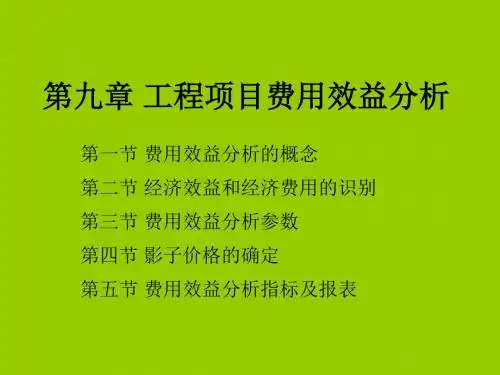 工程经济学(新)09第九章 工程项目费用效益分析