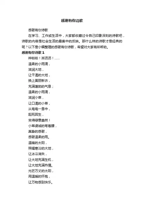 感谢有你诗歌