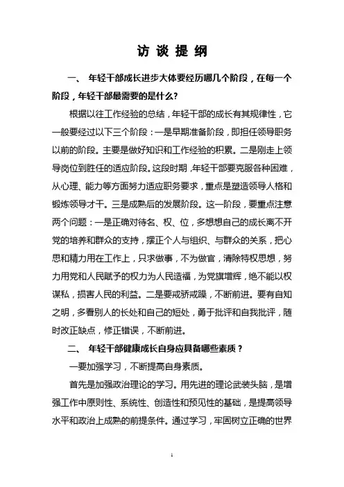 年轻干部访谈提纲