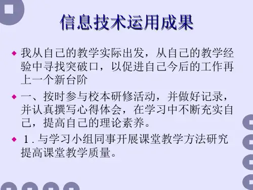 信息技术应用成果ppt课件