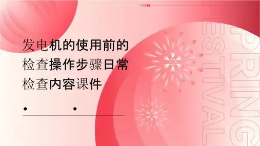 发电机的使用前的检查操作步骤日常检查内容课件