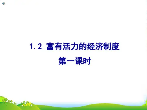 九年级政治全册 第一单元第二课 富有活力的经济制度课件 粤教版