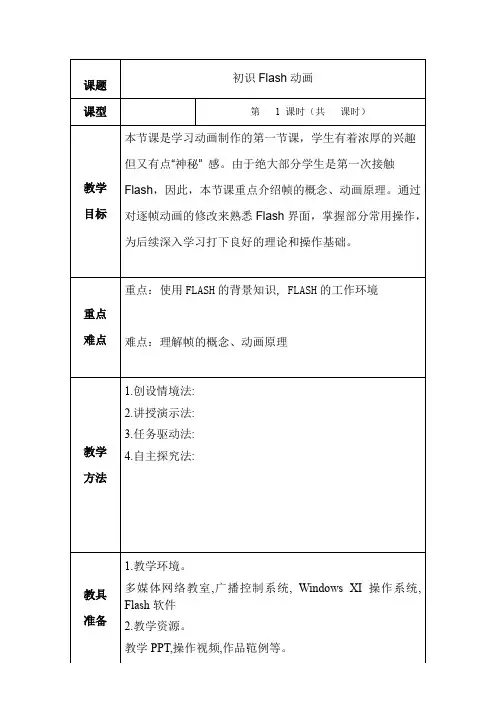 《Flash动画制作》教案