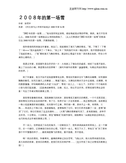 2008年的第一场雪