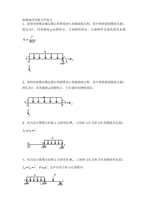 哈工程 船舶结构力学复习1