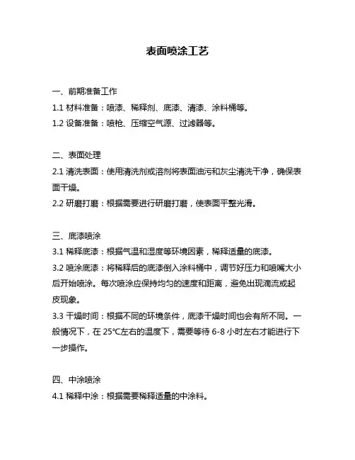 表面喷涂工艺