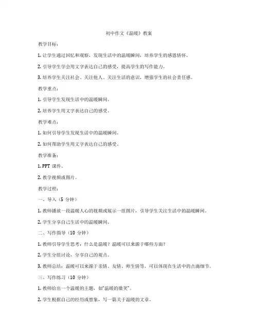 初中作文《温暖》教案