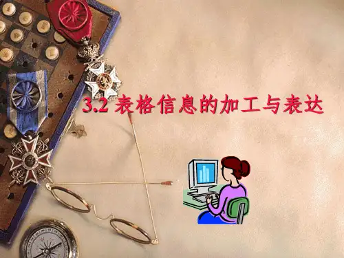 表格信息的加工与表达