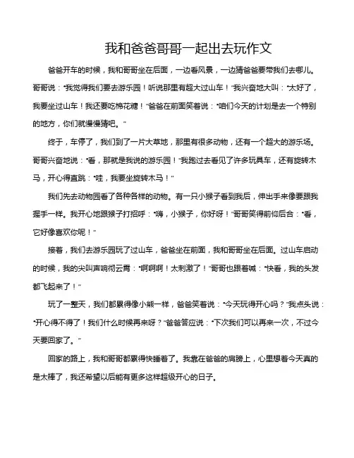 我和爸爸哥哥一起出去玩作文