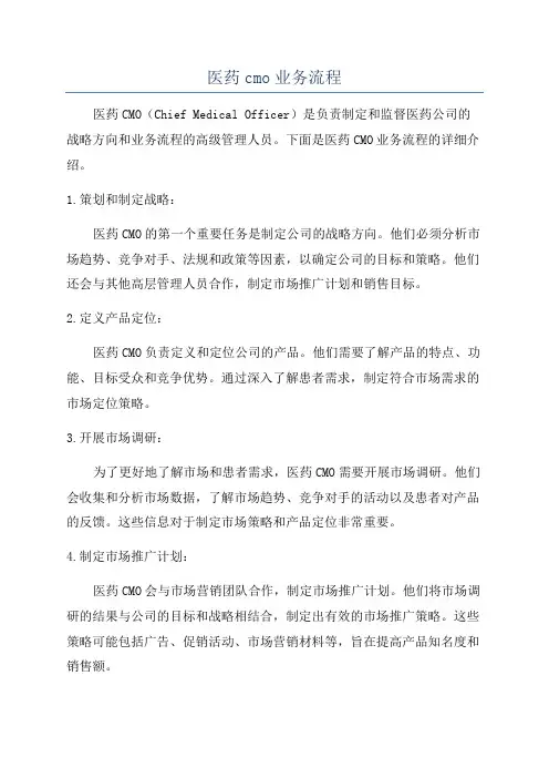 医药cmo业务流程