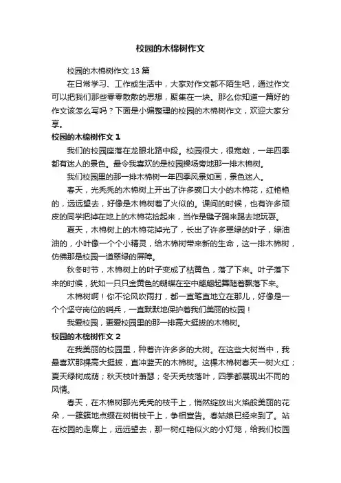 校园的木棉树作文13篇