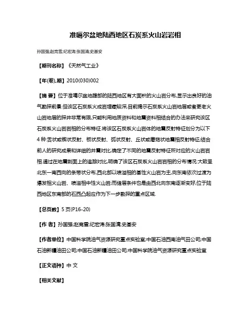 准噶尔盆地陆西地区石炭系火山岩岩相