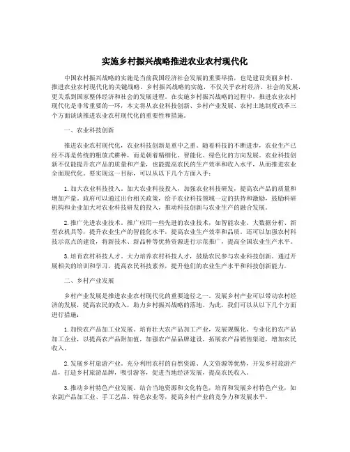 实施乡村振兴战略推进农业农村现代化
