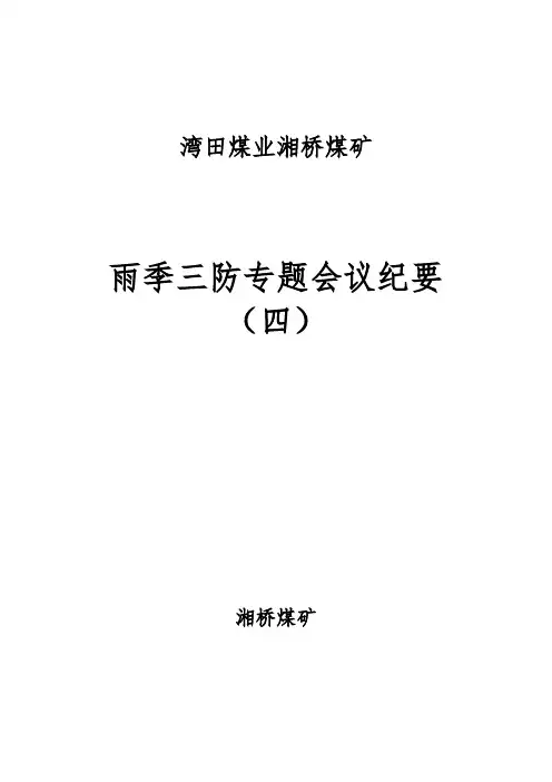 湘桥煤矿 雨季三防专题会议纪要(2019.4)