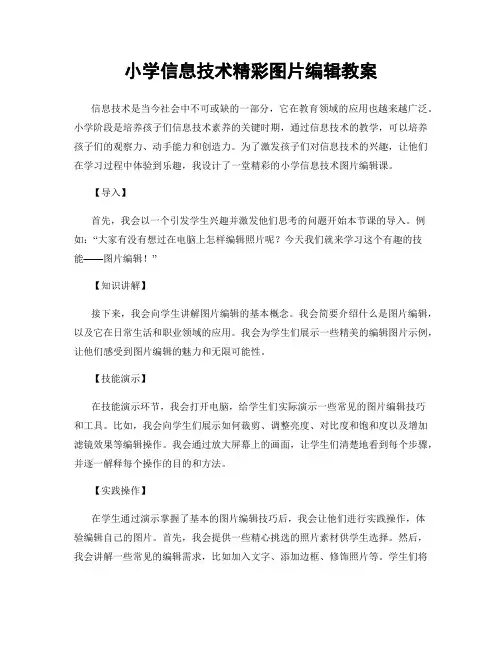 小学信息技术精彩图片编辑教案