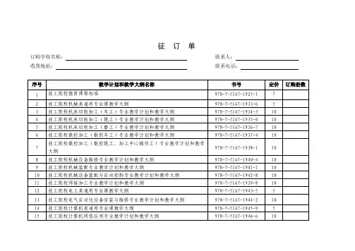 关于做好21种新版技工院校教学计划和教学大纲