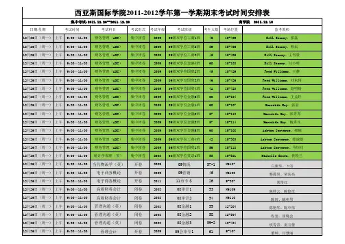 商学院考查课安排表20111220164619