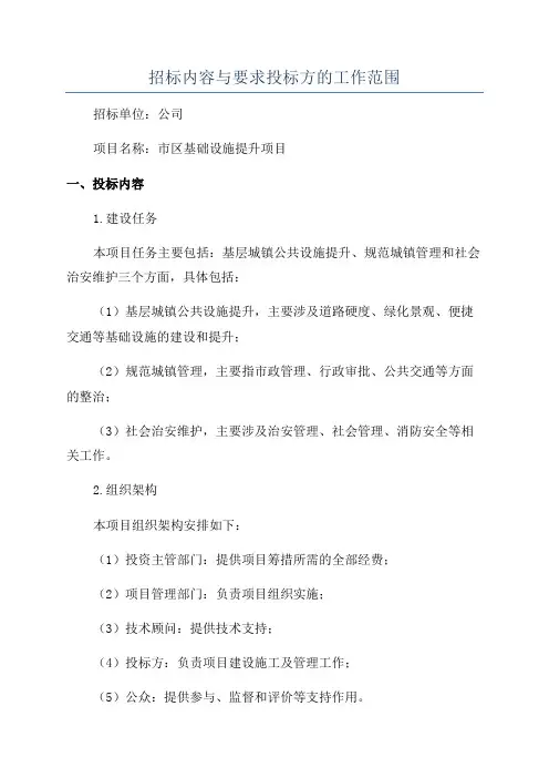 招标内容与要求投标方的工作范围