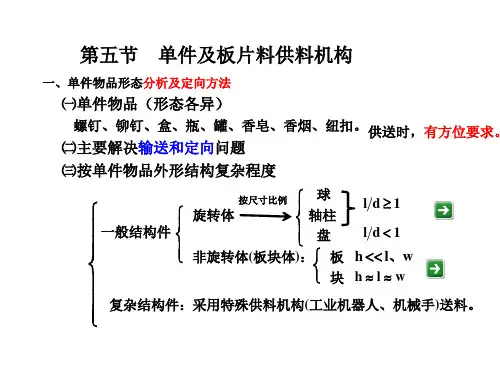 单件及板片料供料机构