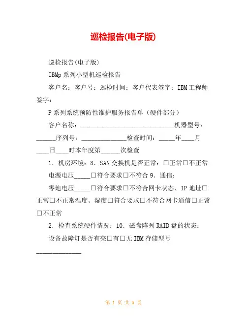 巡检报告(电子版)