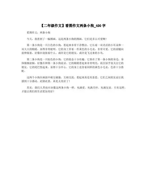 【二年级作文】看图作文两条小狗_400字
