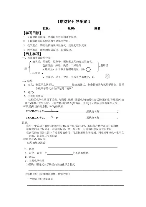 脂肪烃1(学生版)