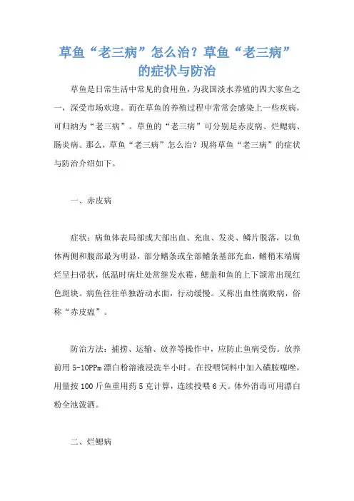 草鱼“老三病”怎么治？草鱼“老三病”的症状与防治