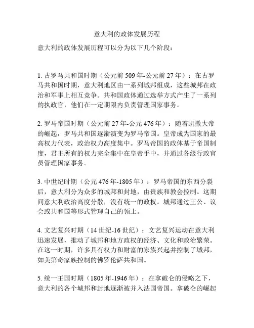 意大利的政体发展历程