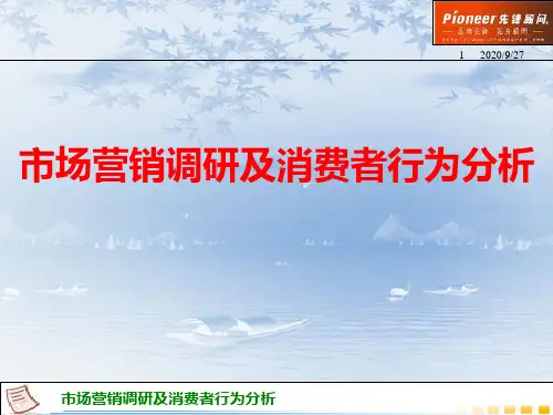 市场营销调研及消费者行为分析PPT课件