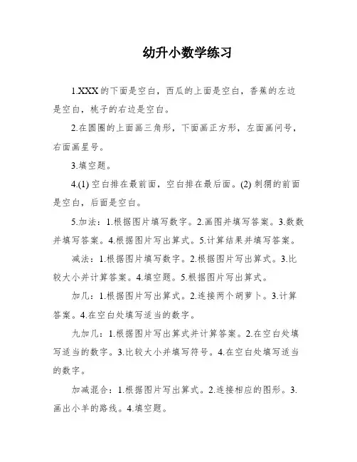 幼升小数学练习