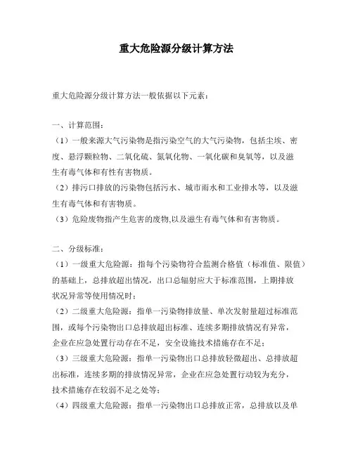 重大危险源分级计算方法