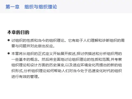 组织理论与设计精要第一章