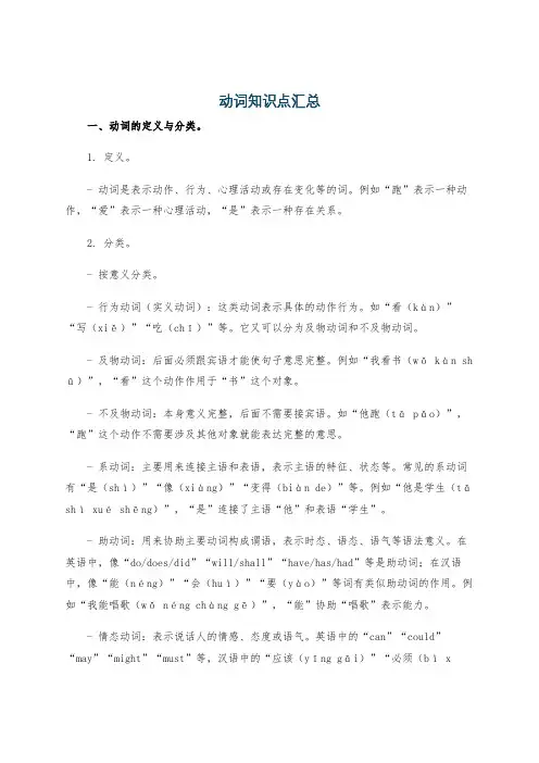 动词知识点汇总
