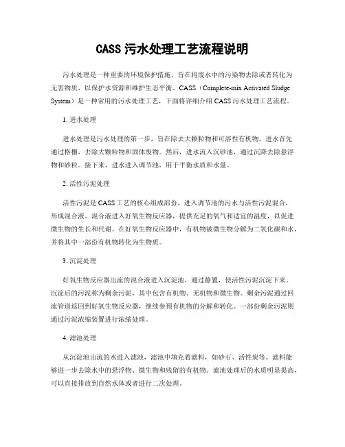 CASS污水处理工艺流程说明