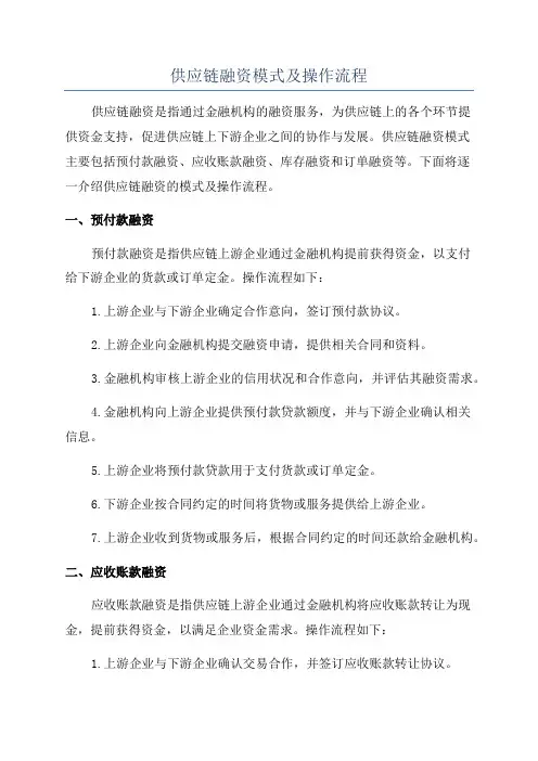 供应链融资模式及操作流程