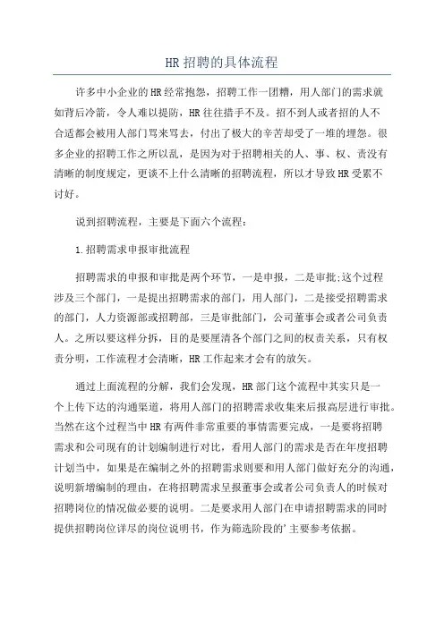 HR招聘的具体流程