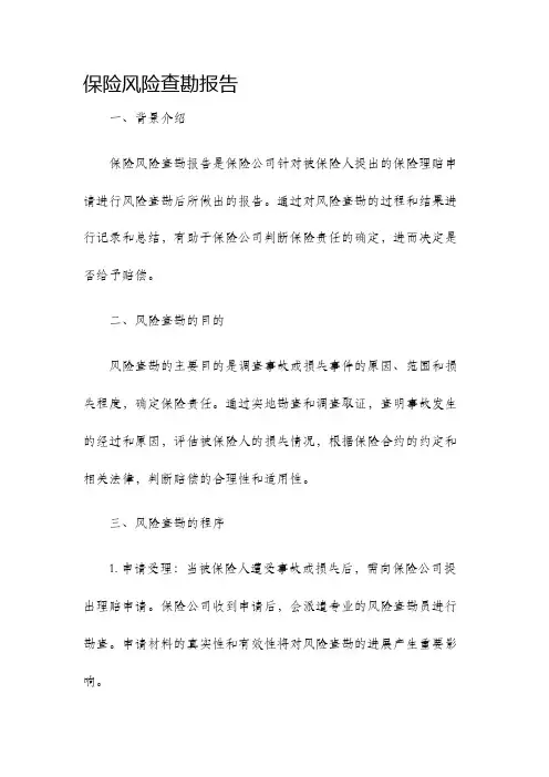 保险风险查勘报告