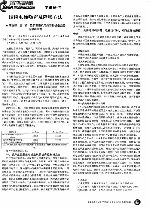 浅谈电梯噪声及降噪方法