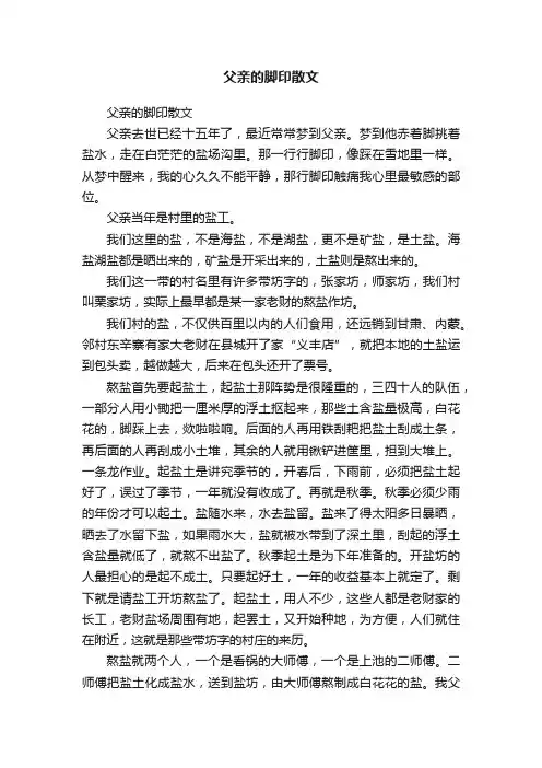 父亲的脚印散文