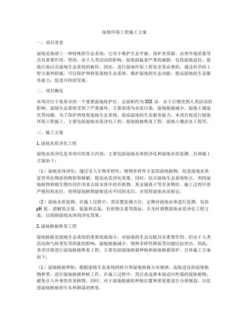 湿地环保工程施工方案