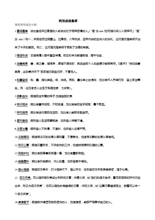 褒贬两用成语小辑