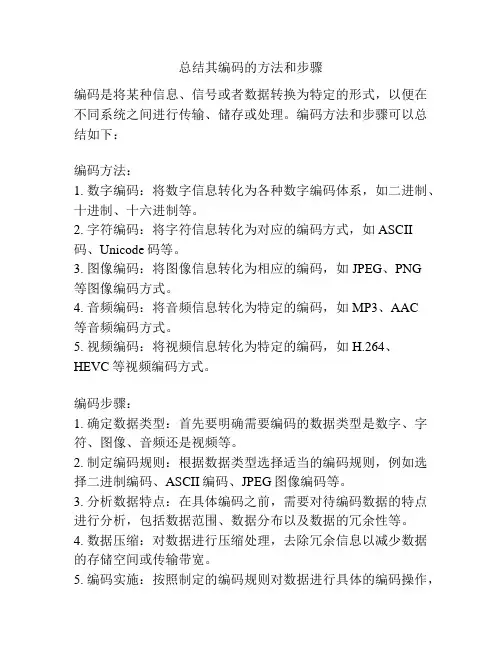 总结其编码的方法和步骤