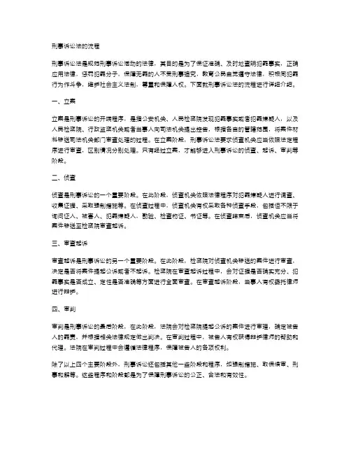 刑事诉讼法的流程