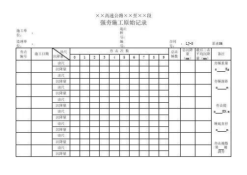强夯施工原始记录表