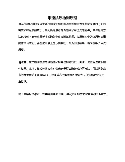 甲流抗原检测原理