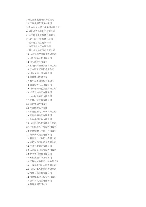 中国化工500强